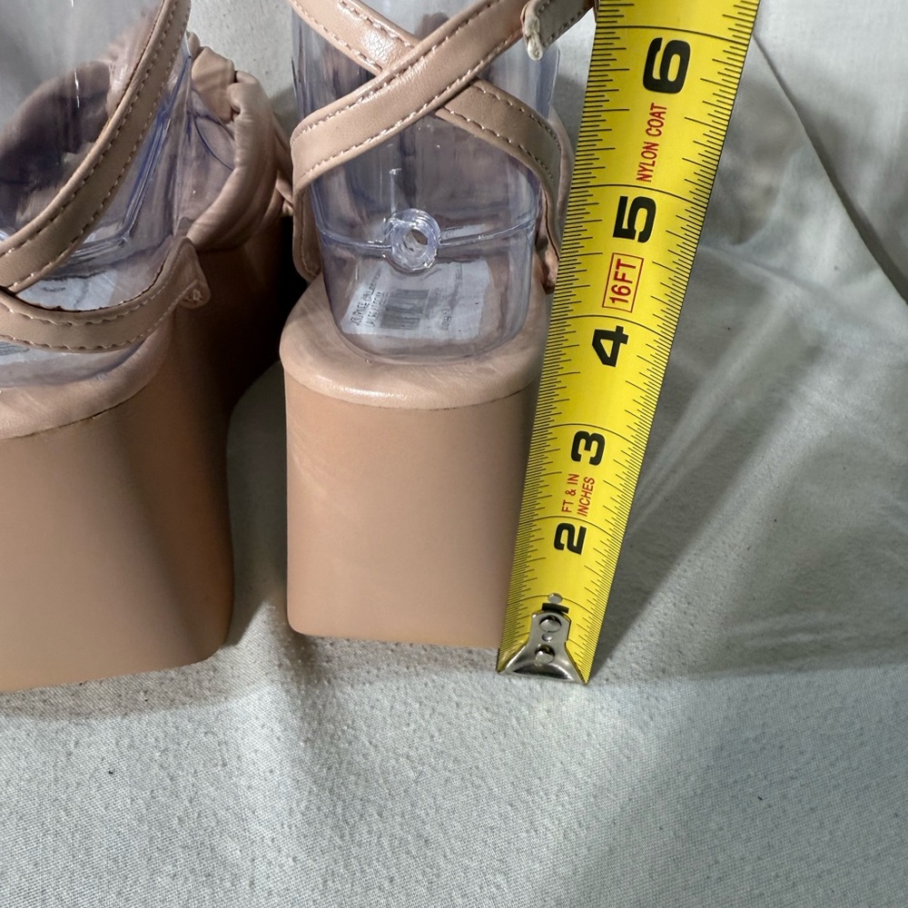 Journee Collection Lailee Nude Strappy wedge Sandals Size 8 - Picture 6 of 9